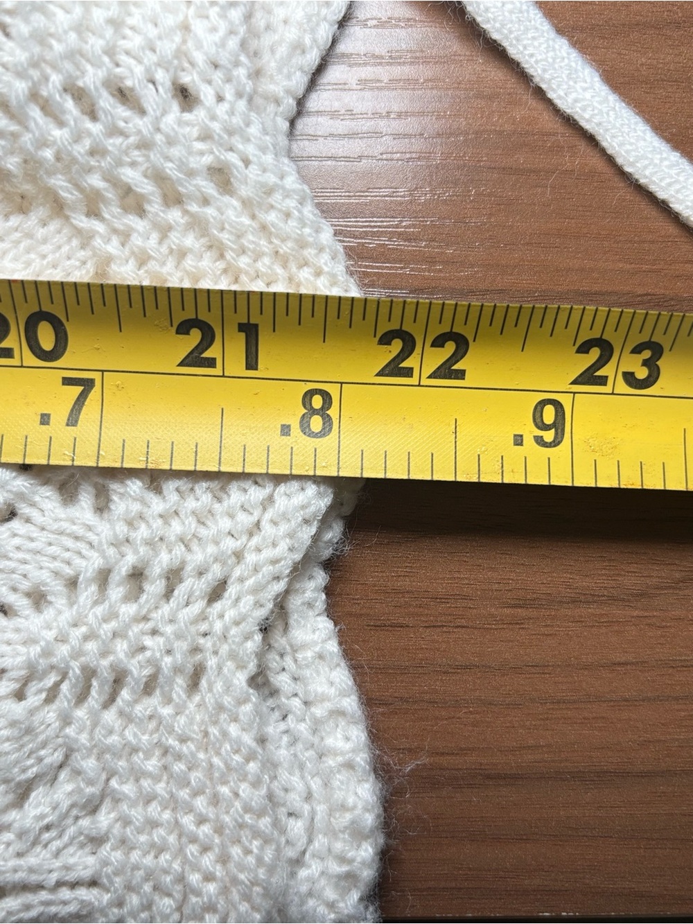 Cream Crochet Knit Cardigan Sweater | Boho Tie Front Top | Coastal Cottagecore - Picture 12 of 12